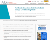 AdLit.org: For Middle Schoolers: Activities to Build College-Level Reading Skills