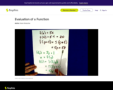 Evaluation of a Function: Lesson 1