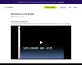 Semicolons and Series: Lesson 2