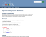 Free Math Help: Special Parallelograms: Squares, Rectangles, and Rhombuses!