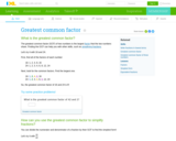IXL Learning: Greatest Common Factor
