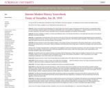 Fordham University: Modern History Sourcebook: Treaty of Versailles