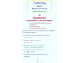 The Math Page: Topics in PreCalculus: Quadratics