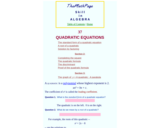 The Math Page: Skill in Algebra: Quadratic Equations