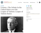 Lesson 1: The Debate in the United States over the League of Nations: League of Nations Basics