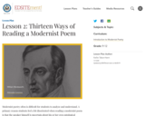 Lesson 2: Thirteen Ways of Reading a Modernist Poem
