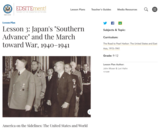 Lesson 3: Japan's "Southern Advance" and the March toward War, 1940-1941