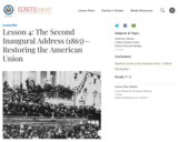 Lesson 4: The Second Inaugural Address (1865): Restoring the American Union