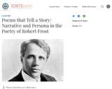 Poems that Tell a Story: Narrative and Persona in the Poetry of Robert Frost