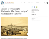Lesson 1: Trekking to Timbuktu: The Geography of Mali (Teacher Version)