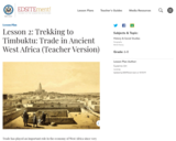 Lesson 2: Trekking to Timbuktu: Trade in Ancient West Africa (Teacher Version)
