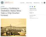 Lesson 4: Trekking to Timbuktu: Mansa Musa Takes a Trip (Teacher Version)