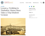 Lesson 4: Trekking to Timbuktu: Mansa Musa Takes a Trip (Student Version)