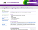 Using a Before-Rdg Organizer with Informational Text