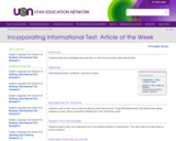 Incorporating Informational Text:  Article of the Week