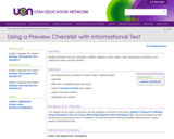 Using a Preview Checklist with Informational Text