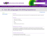 K-Act. 08: Language Arts Writing Experience