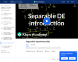 Differential Equations: Separable Differential Equations