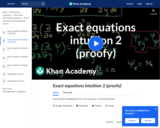 Differential Equations: Exact Equations Intuition 2 (proofy)