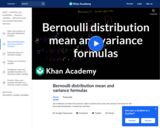 Statistics: Bernoulli Distribution Mean and Variance Formulas