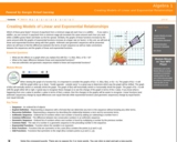 Algebra  1 : Creating Models of Linear and Exponential Relationships