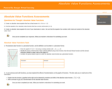 Absolute Value Functions Assessments