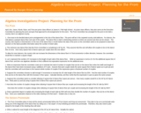 Algebra Investigations Project: Planning for the Prom