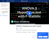 Statistics: ANOVA 3 -Hypothesis Test with F-Statistic