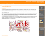 6th Grade Summer Language Arts : Getting the Message
