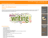 7th Grade Summer Language Arts : What is The Writing Process?