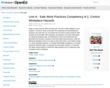 Line A - Safe Work Practices Competency A-1: Control Workplace Hazards