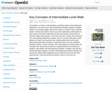 Key Concepts of Intermediate Level Math