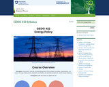 GEOG 432: Energy Policy