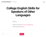 College English Skills for Speakers of Other Languages (ESOL)