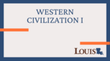 Western Civilization I Canvas Course