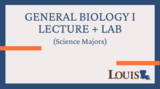 General Biology I Lecture + Lab (Science Majors) Canvas Course