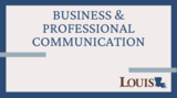 Business & Professional Communication Moodle Course
