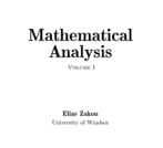 Mathematical Analysis, Volume 1