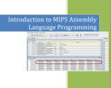 Introduction to MIPS Assembly Language Programming