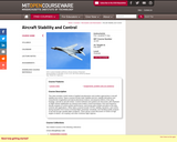 Aircraft Stability and Control, Fall 2004