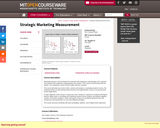 Strategic Marketing Measurement, Fall 2002