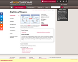 Analytics of Finance, Fall 2010