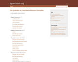 The Calculus of Functions of Several Variables