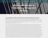Introduction to Evolutionary Biology and Ecology