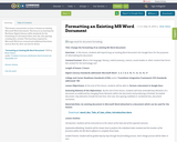 Formatting an Existing MS Word Document