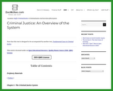 Criminal Justice:  An Overview of the System