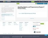 OpenStax Algebra and Trigonometry Chapter 7 Lecture Notes