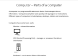 Computer - Parts of a Computer