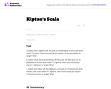 Illustrative Mathematics... Kipton's Scale