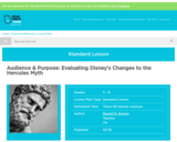 Audience & Purpose: Evaluating Disney's Changes to the Hercules Myth